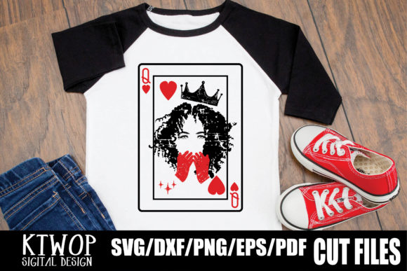 Beautiful Black Queen Card SVG