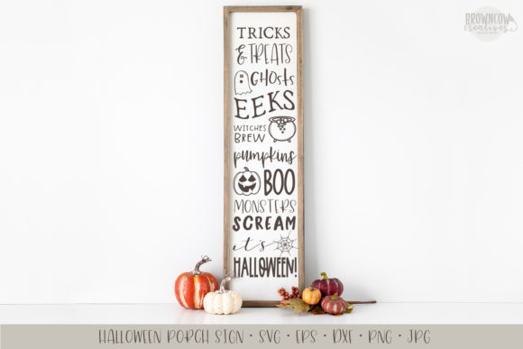Halloween Porch Vertical Sign SVG File