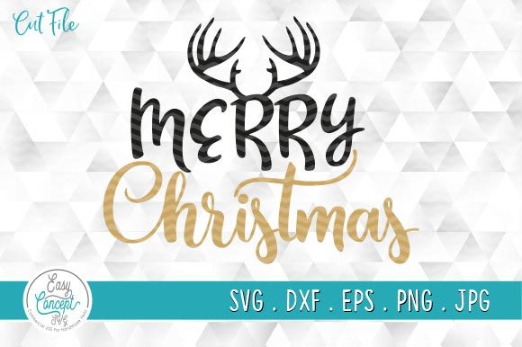 Merry Christmas Antlers Svg