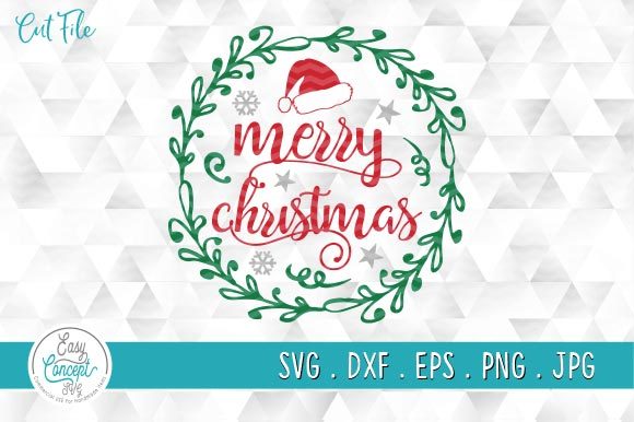 Merry Christmas Wreath SVG