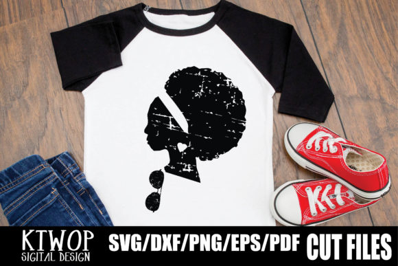 Sexy Grunge Black Girl Afro SVG