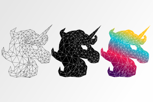 Unicorn Low Poly Svg Craft